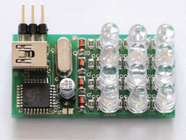 topside of
the PCB, SMT-parts and wired LEDs